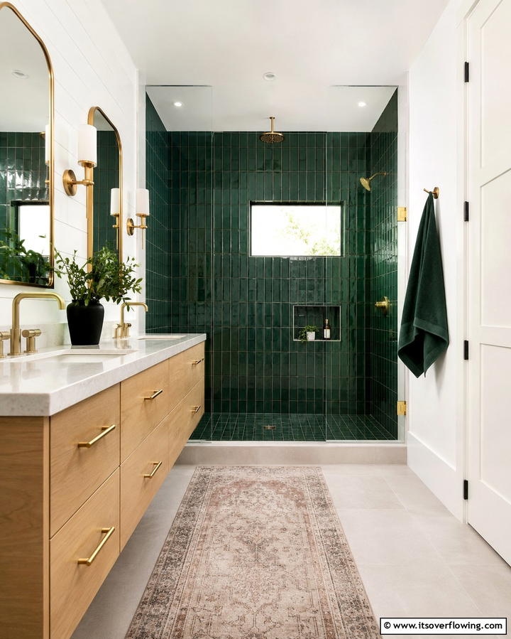 Subway Tiles with a Twist for Modern Classic Style - 30 Shower Floor Tile Ideas for Slip-Resistant Style