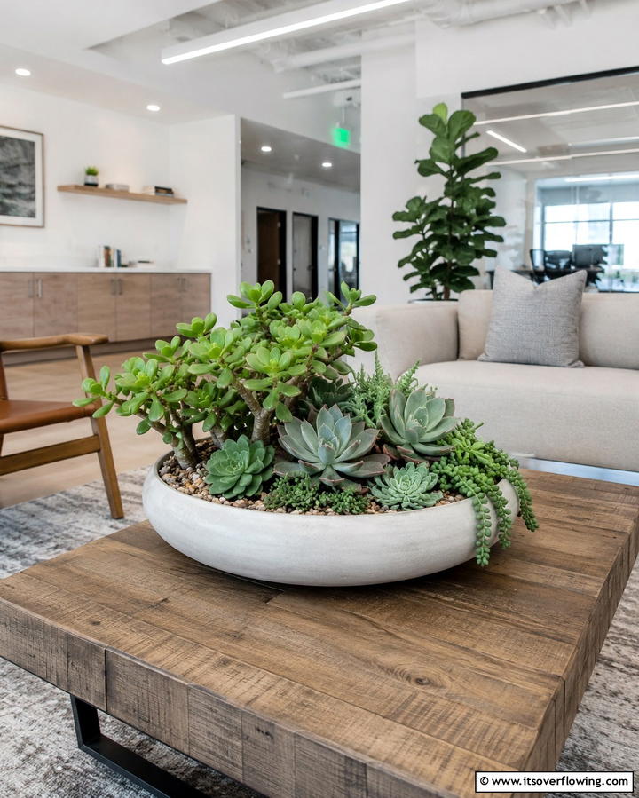 Succulent Bowl Arrangement - 25 Potted Plant Arrangement Ideas for Stylish Decor