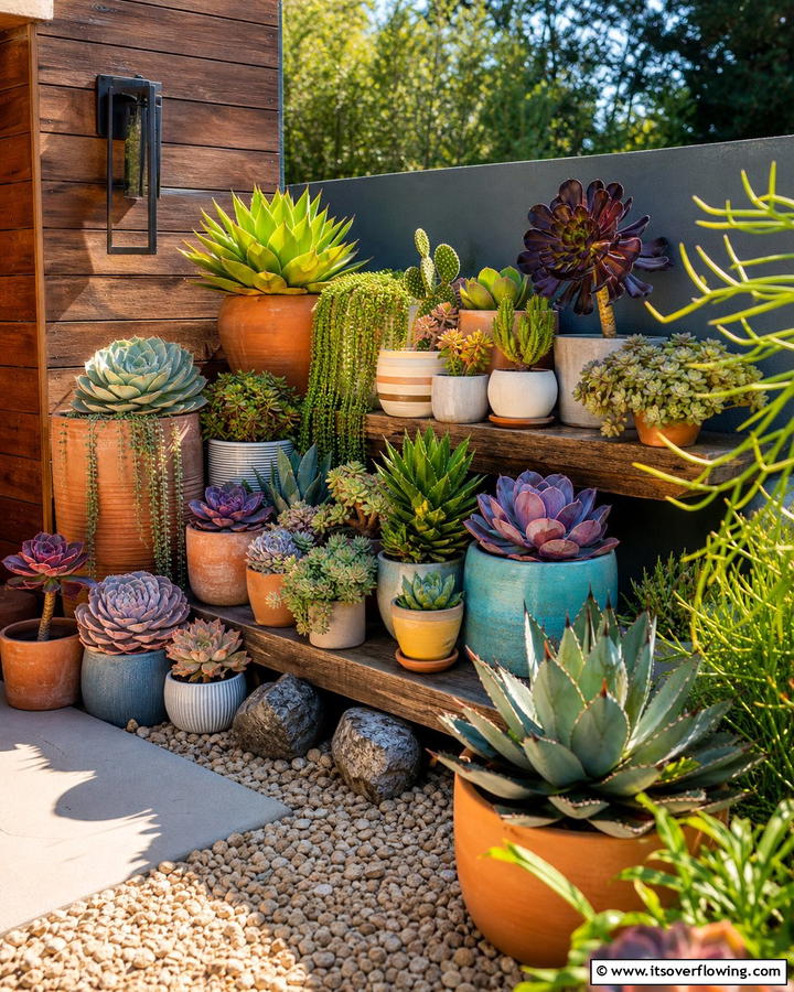 Succulent Display Nook - 21 Corner Garden Ideas for Small Space Greenery