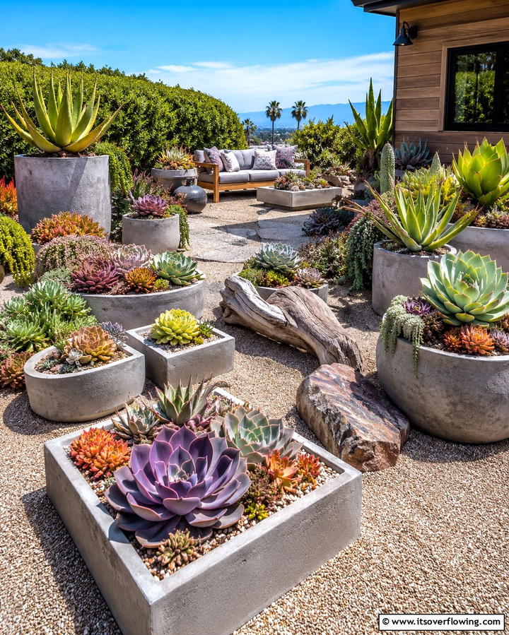 Succulent Haven Patio - 30 Patio Garden Ideas for Lush Small-Space Greenery