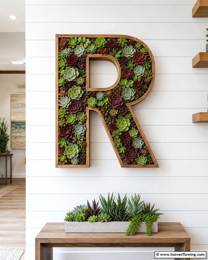 Succulent Monogram - 25 Succulent Garden Ideas for Low-Maintenance Beauty