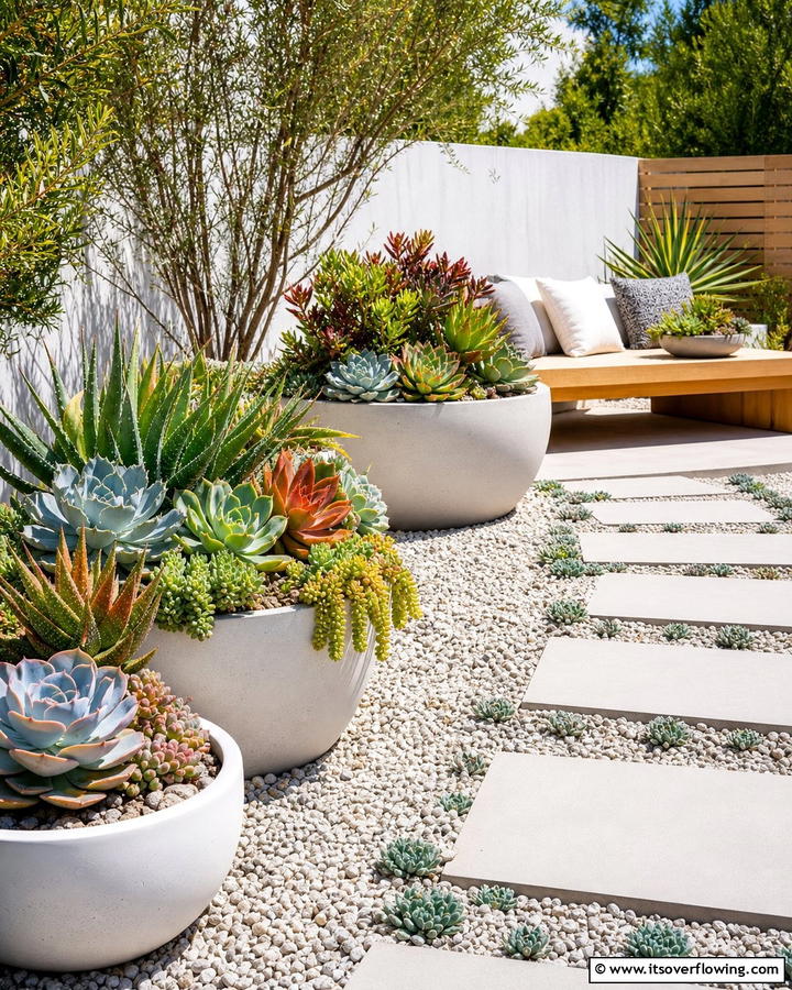 Succulent Serenity Container Garden - 21 Container Garden Ideas for Flexible Planting Solutions