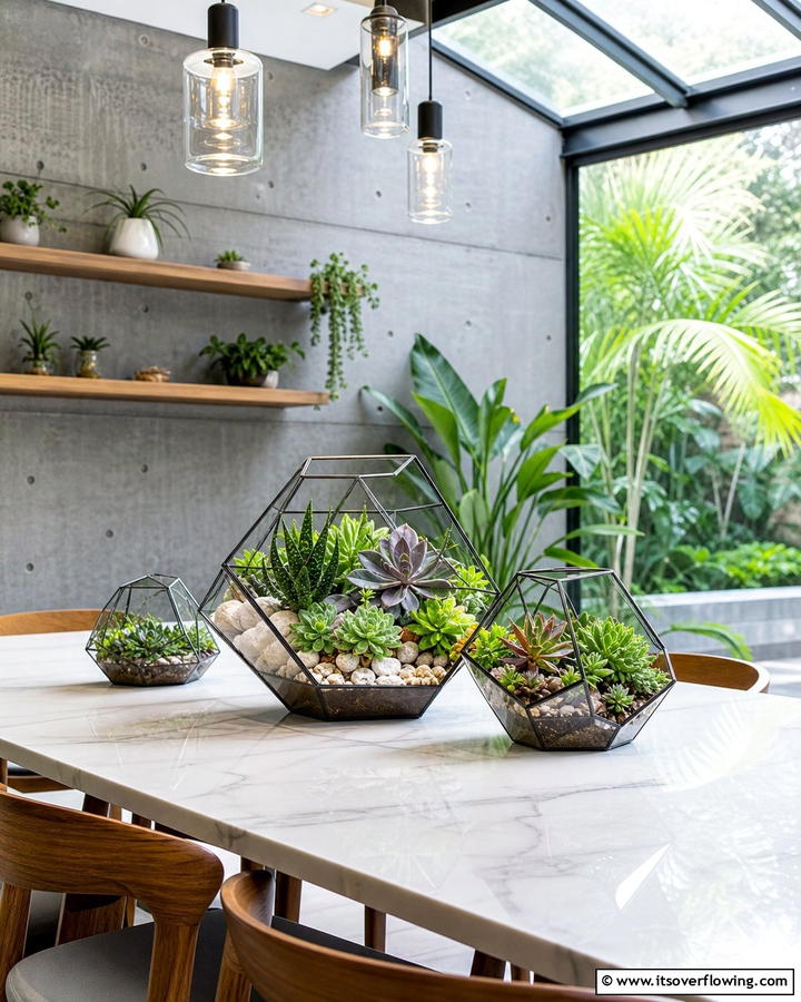 Succulent Terrarium Arrangement - 25 Centerpiece Ideas for Stunning Table Decor