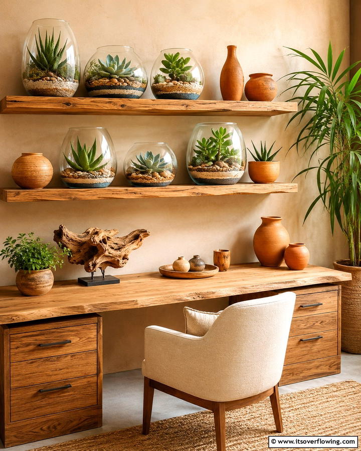 Succulent Terrariums as Accents - 25 Desert Themed Room Ideas for a Warm and Inviting Space