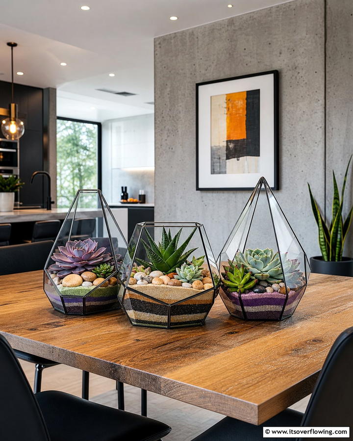 Succulent Terrariums as Table Decor - 25 Creative Indoor Garden Ideas to Brighten Your Home