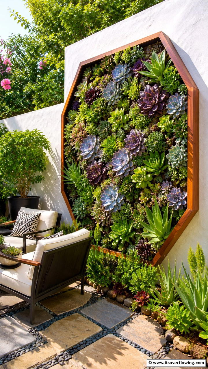Succulent Vertical Display - 21 Space-Saving Vertical Garden Ideas for Urban Living