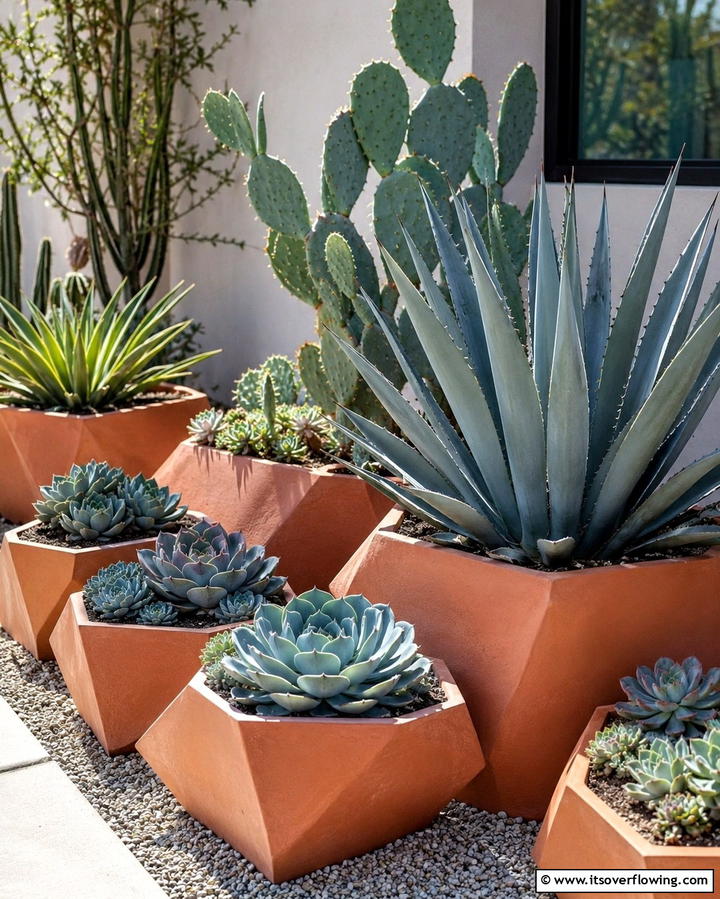Succulent and Cactus HarmonyOne - 25 Front Yard Texas Flower Bed Ideas for a Stunning Look