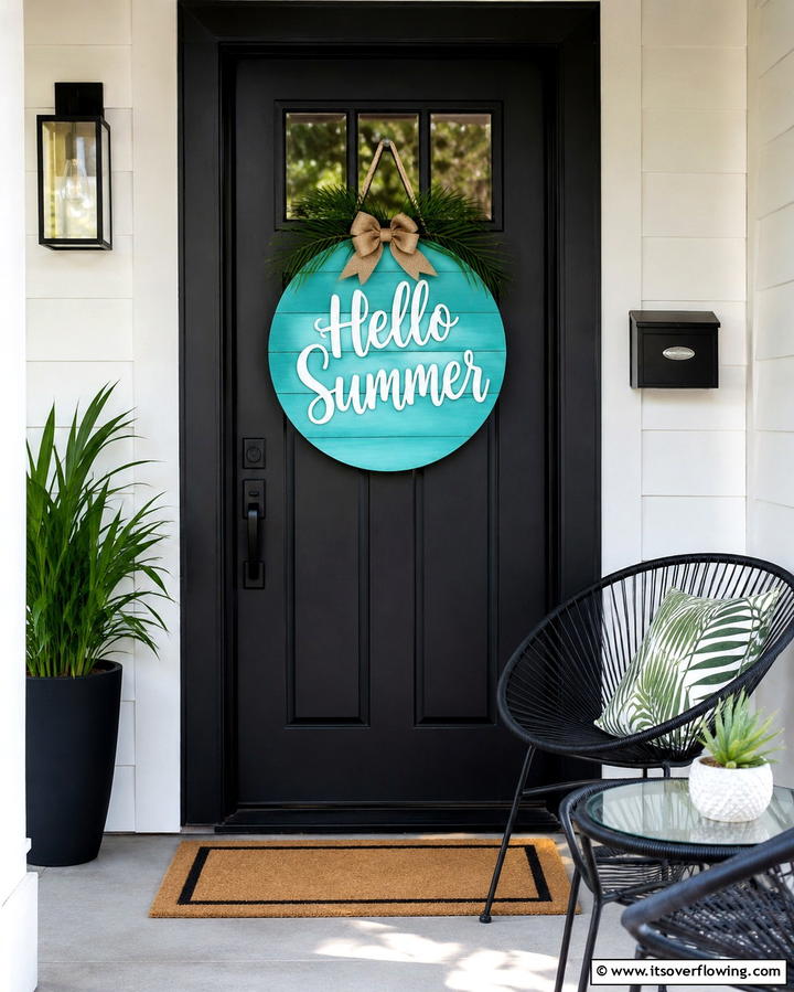 Summer Inspired Door Signs - 25 Summer Front Door Decor Ideas to Welcome the Season