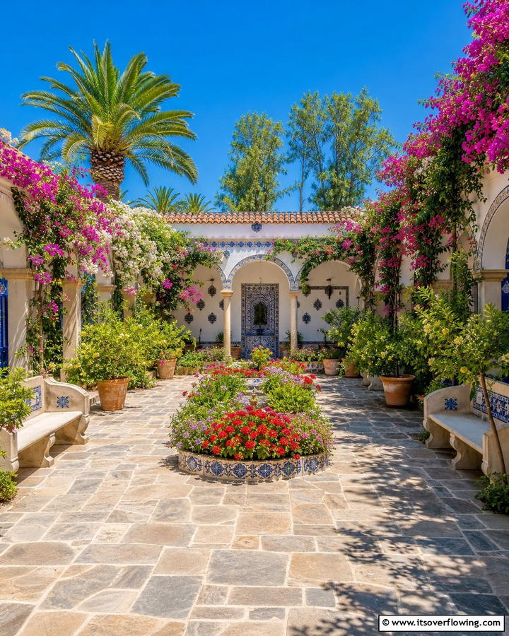Sun Drenched Courtyard - 30 Greek Garden Ideas- Mediterranean-Inspired Landscaping