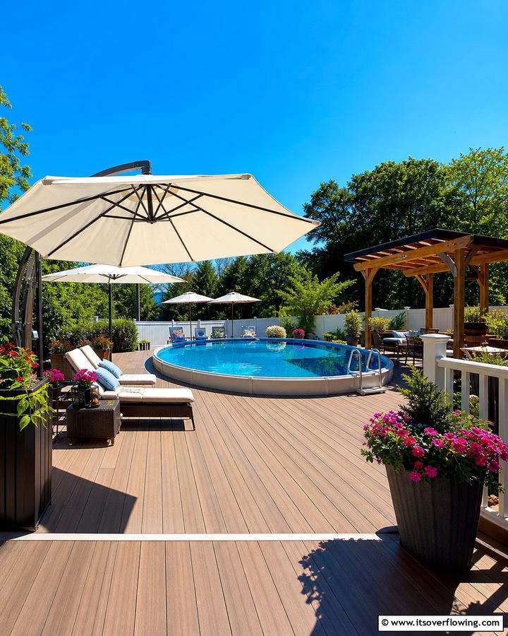 Sun Drenched Relaxation Deck - 21 Above-Ground Pool Deck Ideas for Backyard Fun
