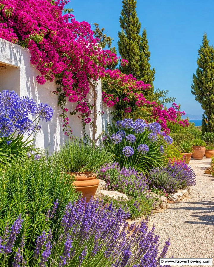 Sun Loving Mediterranean Escape - 21 Flower Bed Ideas to Beautify Your Garden or Yard