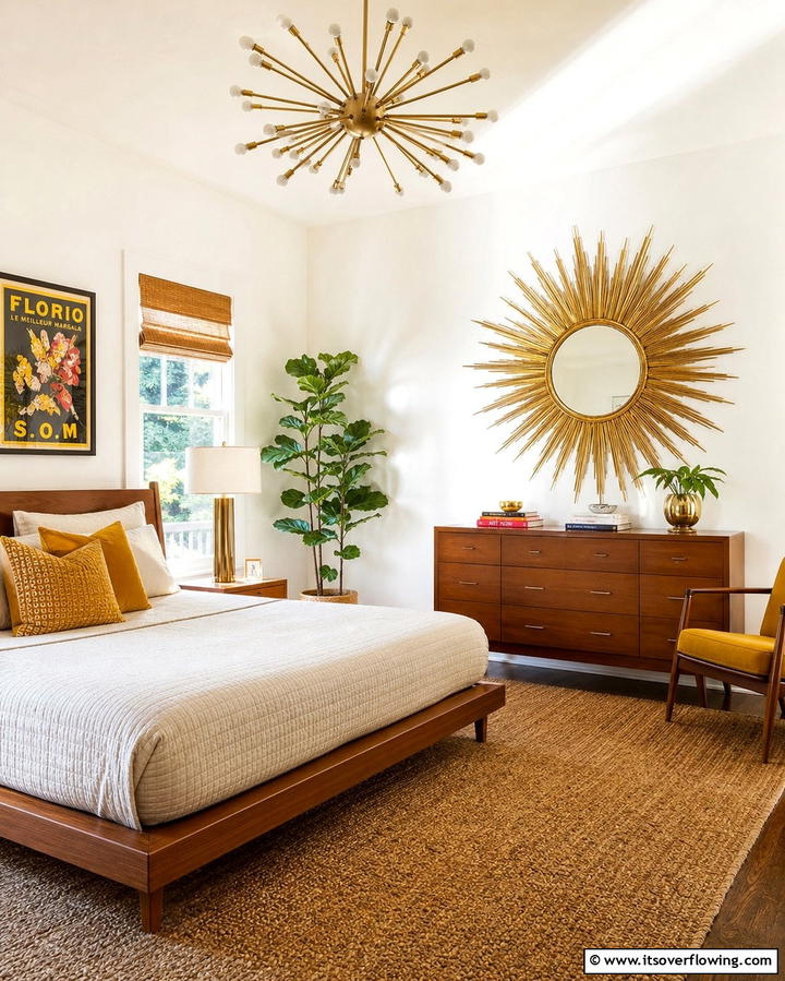 Sunburst Mirrors - 25 60s Bedroom Ideas for a Retro-Inspired Space