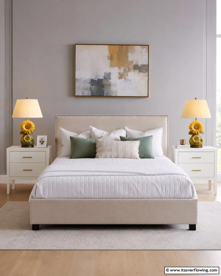 Sunflower Lamps - 25 Sunflower Bedroom Ideas for a Bright and Cheerful Space