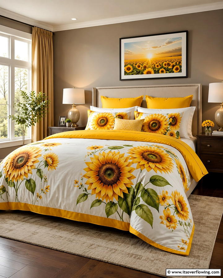 Sunflower Themed BeddingOne - 25 Sunflower Bedroom Ideas for a Bright and Cheerful Space