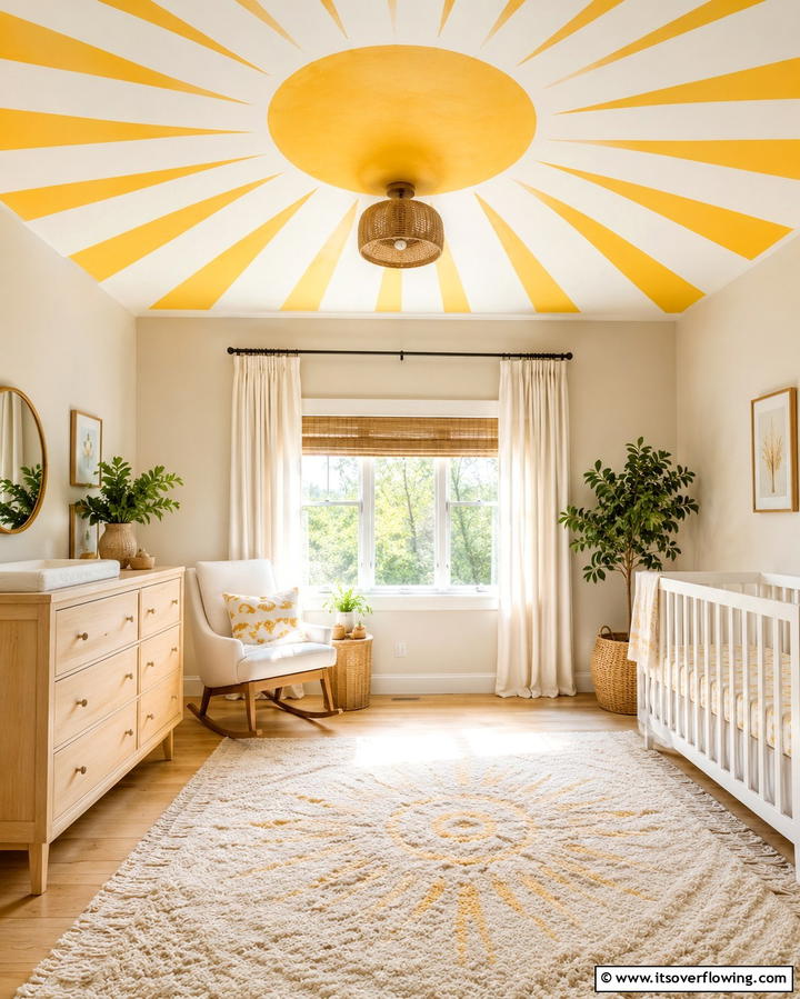 Sunflower Wall Decals - 25 Yellow Nursery Ideas for a Cheerful Baby Room