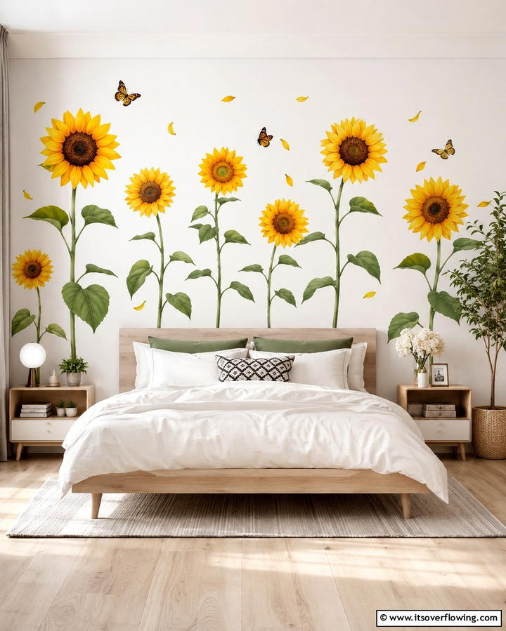Sunflower Wall DecalsExact - 25 Sunflower Bedroom Ideas for a Bright and Cheerful Space