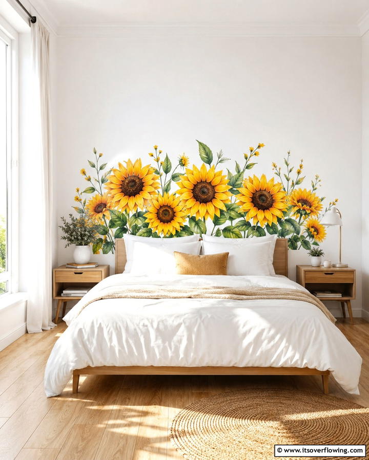 Sunflower Wall DecalsOne - 25 Sunflower Bedroom Ideas for a Bright and Cheerful Space