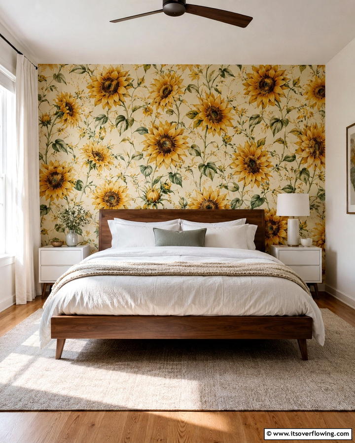 Sunflower Wallpaper - 25 Sunflower Bedroom Ideas for a Bright and Cheerful Space
