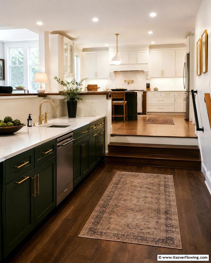 Sunken Cooking Zone - 30 Modern Split Level Kitchen Design Concepts