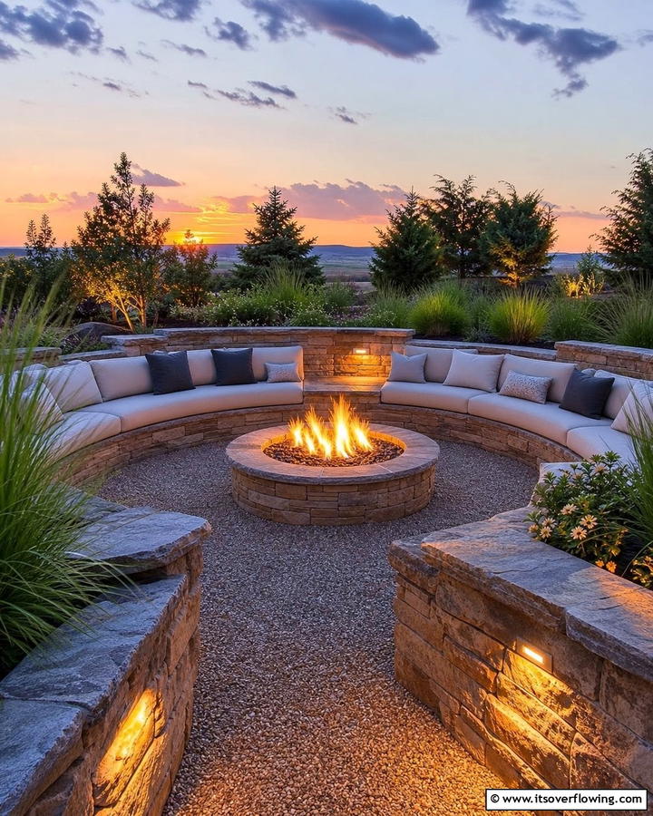 Sunken Fire Pit Lounge - 20 Sunken Garden Ideas for a Unique Landscape