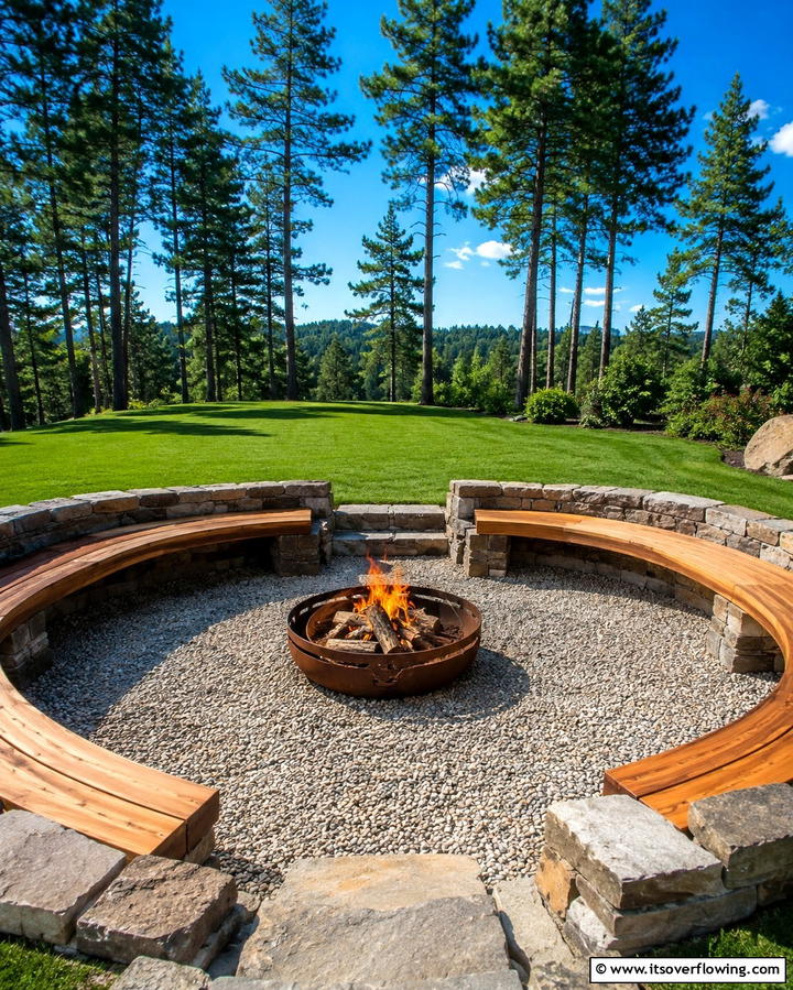 Sunken Fire Pit with Gravel Base - 25 Sunken Fire Pit Ideas for a Cozy Outdoor Gathering Spot