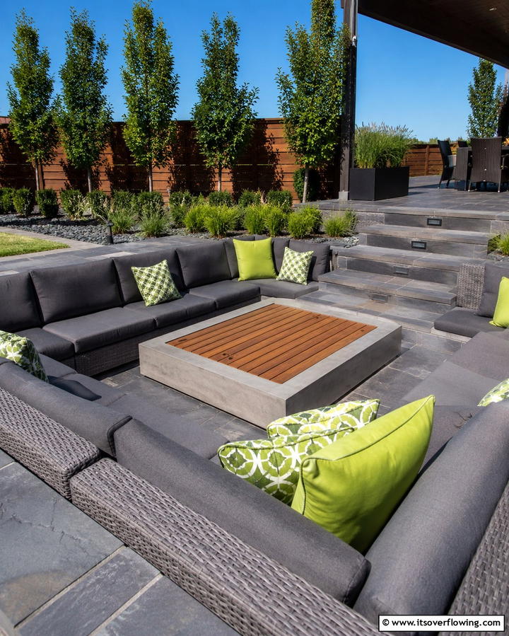 Sunken Fire Pit with Retractable Cover - 25 Sunken Fire Pit Ideas for a Cozy Outdoor Gathering Spot