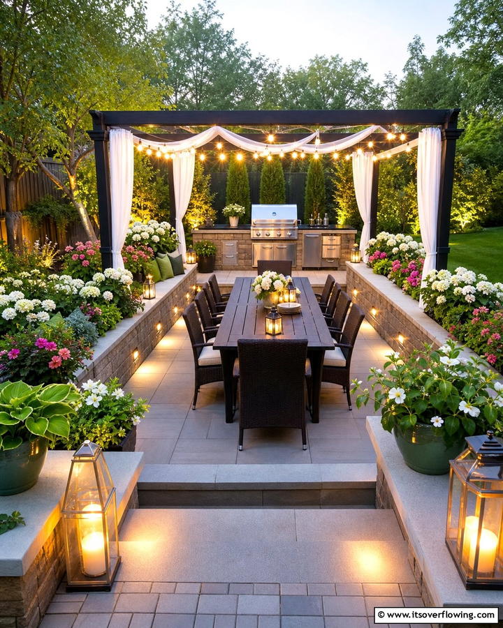 Sunken Garden for Outdoor Dining - 20 Sunken Garden Ideas for a Unique Landscape