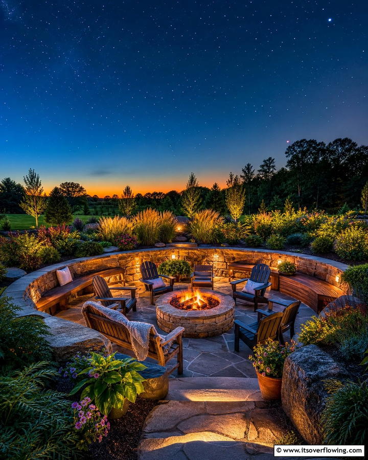 Sunken Garden with Fire Pit - 20 Sunken Garden Ideas for a Unique Landscape