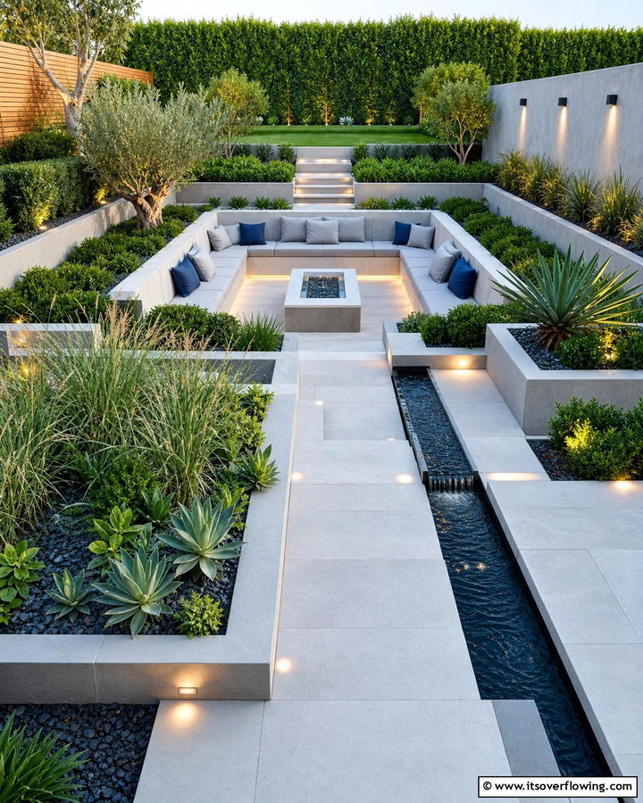 Sunken Garden with Modern Minimalist Design - 20 Sunken Garden Ideas for a Unique Landscape