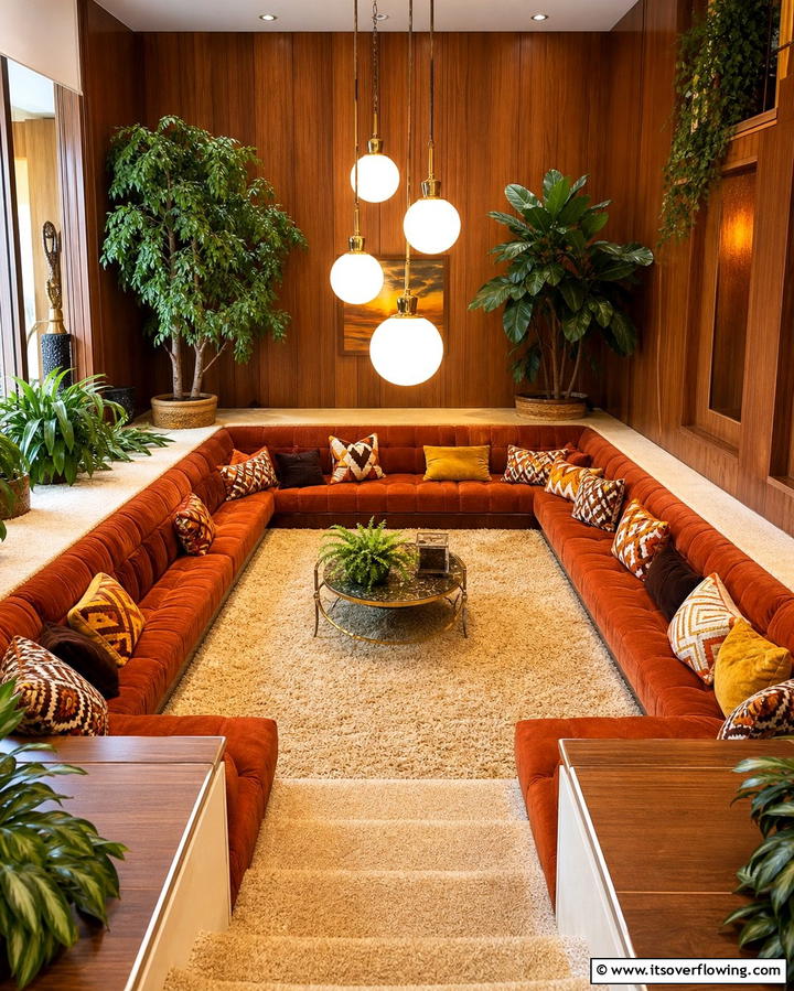 Sunken Living RoomsOne - 25 Retro 70s Living Room Ideas for a Funky Vibe