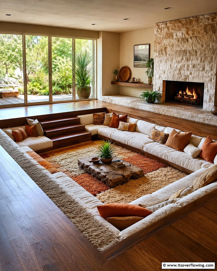 Sunken Living Space - 25 Living Room Layout Ideas for Maximum Comfort