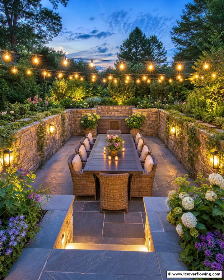 Sunken Outdoor Dining Space - 20 Sunken Garden Ideas for a Unique Landscape