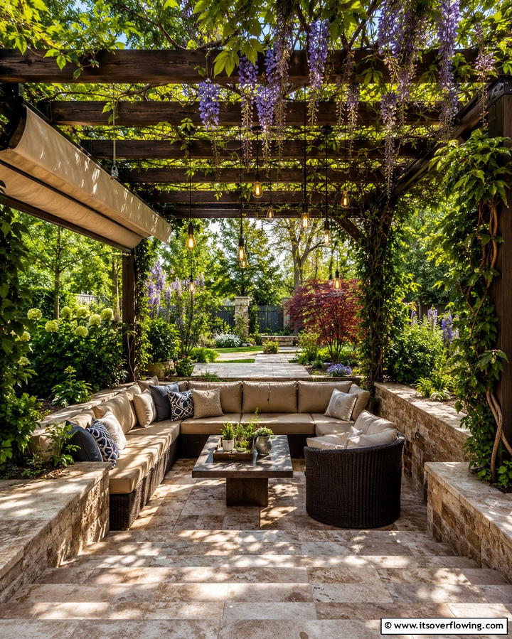 Sunken Patio with Pergola - 20 Sunken Patio Ideas for Cozy Outdoor Living