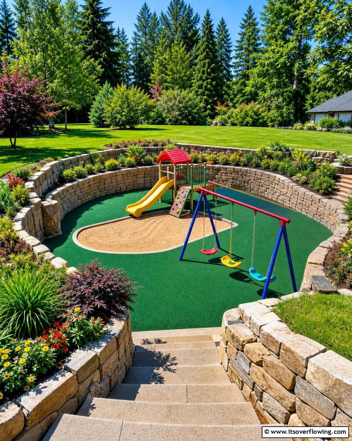 Sunken Playground for Kids - 20 Sunken Garden Ideas for a Unique Landscape