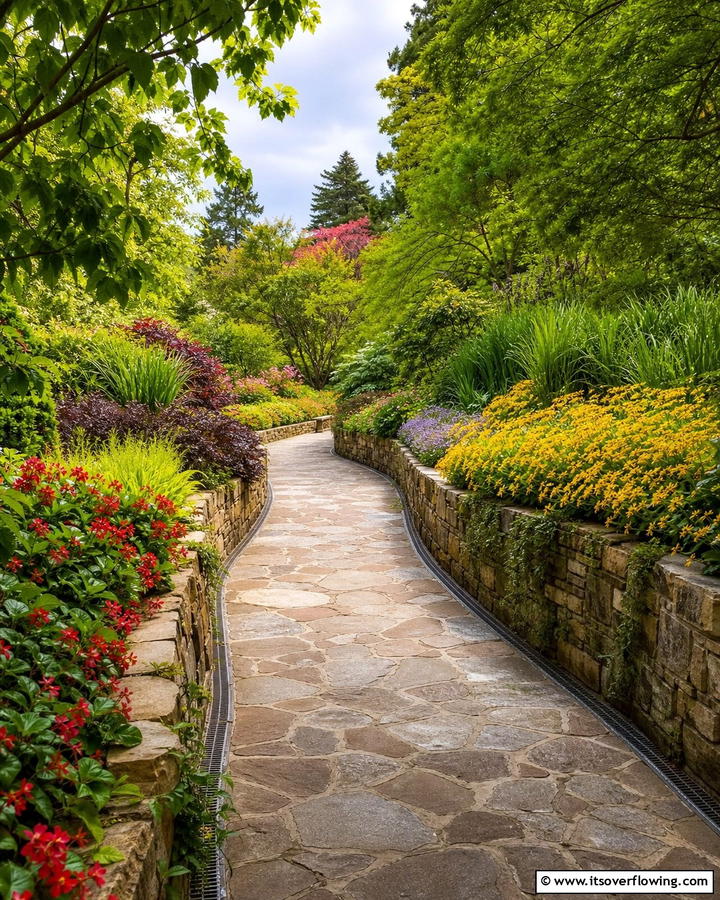 Sunken Stone Pathway - 20 Sunken Garden Ideas for a Unique Landscape