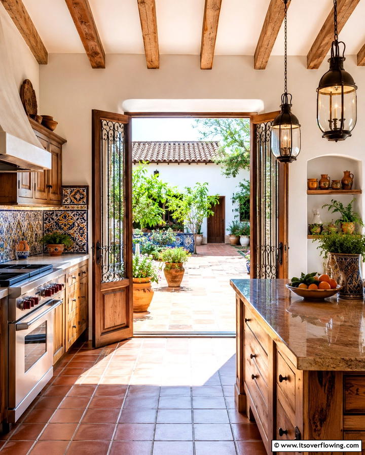 Sunlit Courtyard Access - 30 Spanish Style Kitchen Ideas for Old-World Elegance