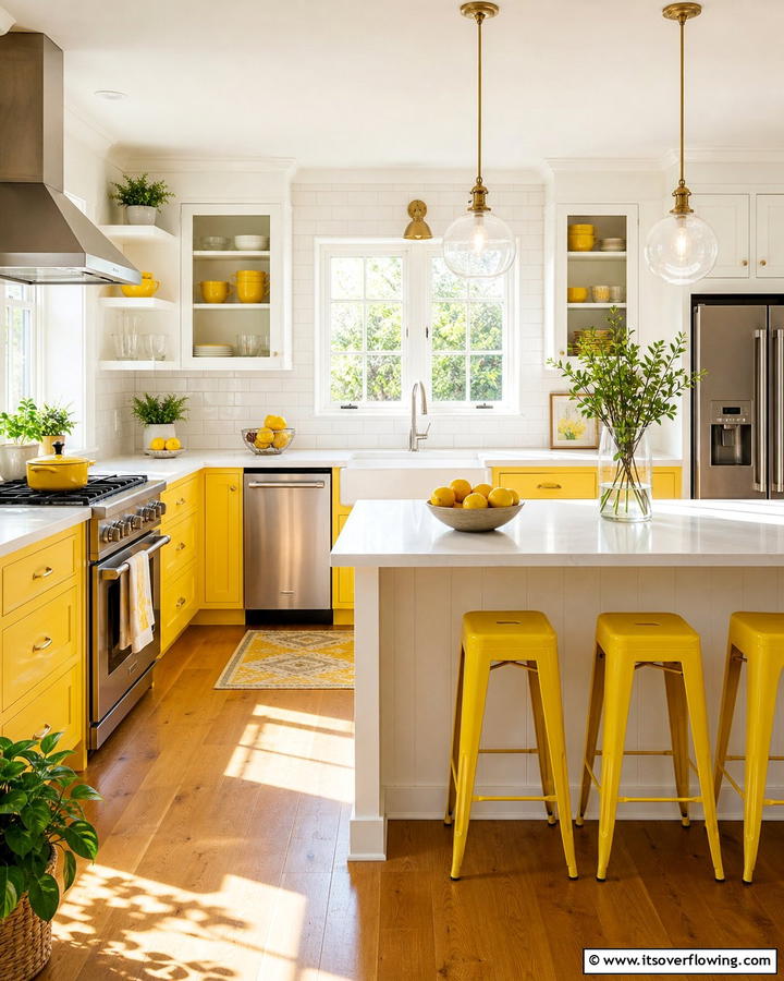 Sunny Yellow Charm - 21 Kitchen Color Ideas to Refresh Your Cooking Space