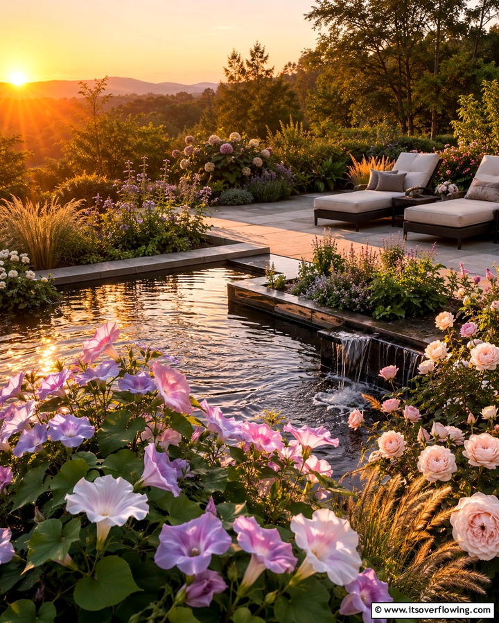 Sunrise Serenity Garden - 30 Patio Garden Ideas for Lush Small-Space Greenery
