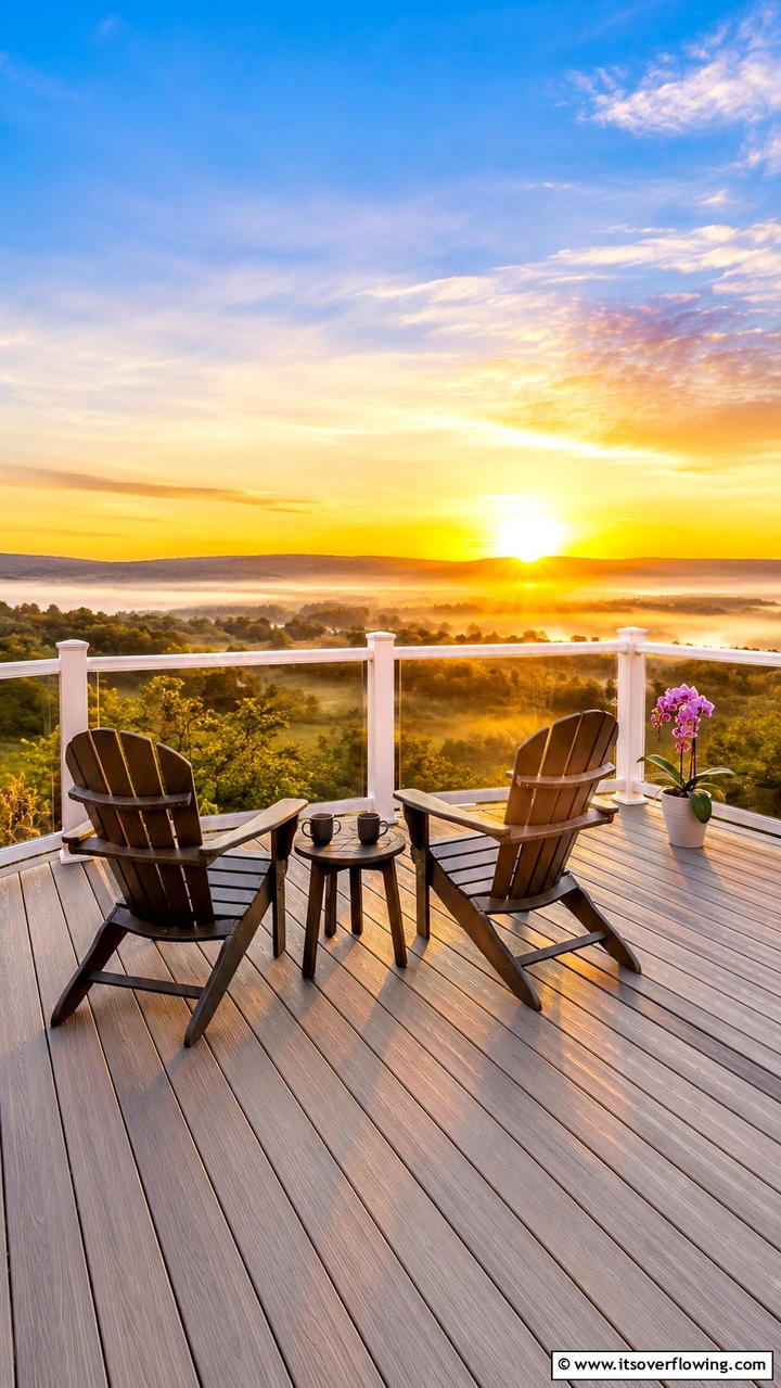 Sunrise Vista Composite Deck - 30 Composite Deck Ideas- Stylish and Durable Outdoor Designs