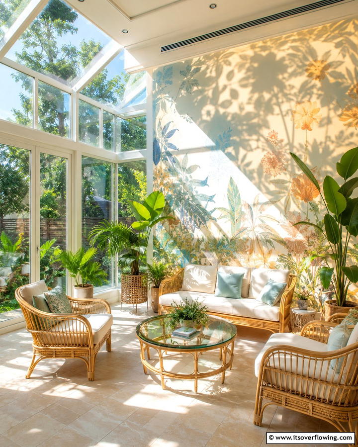 Sunroom Light Responsive Mural - 30 Interactive Mural Ideas- Transform Your Walls Creatively