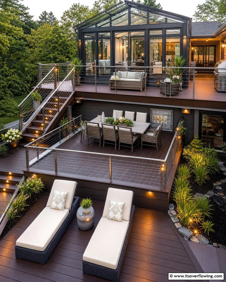 Sunroom with Multi Level Deck - 25 Sunroom and Deck Combo Ideas for Seamless Indoor-Outdoor Living
