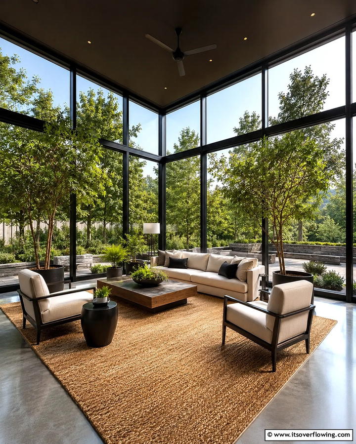 Sunroom with Tinted Glass - 30 Creative Shade Ideas for Stylish Outdoor Comfort