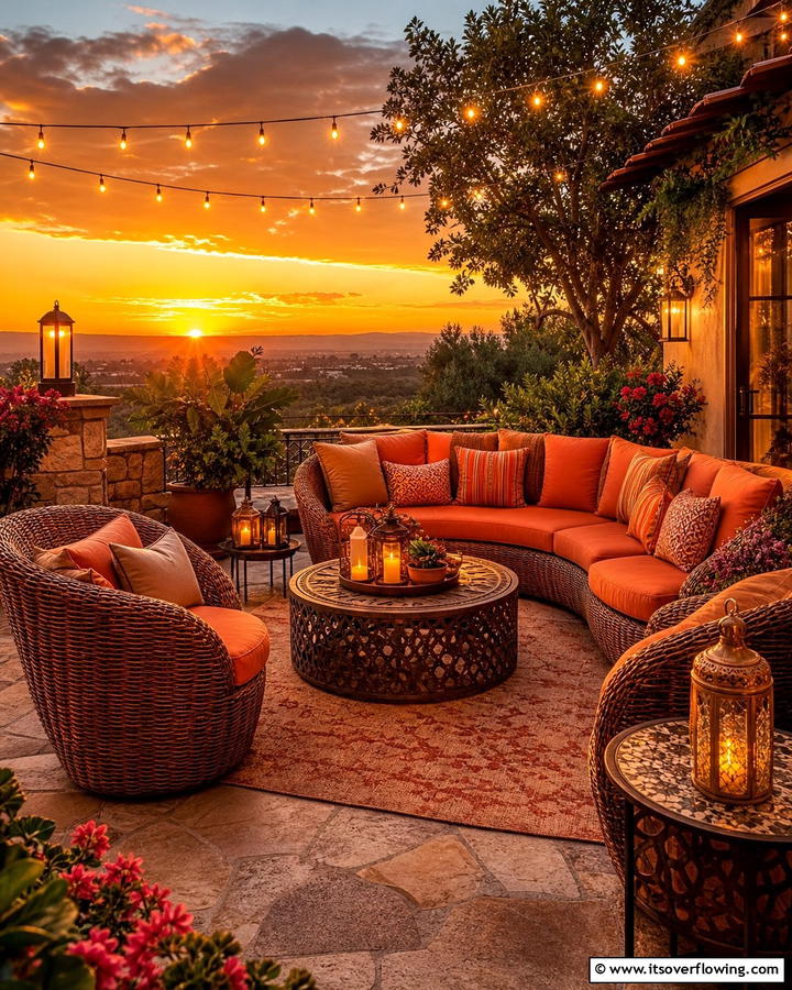 Sunset Inspired Seating Area - 21 Outdoor Living Room Ideas for Relaxation & Entertaining