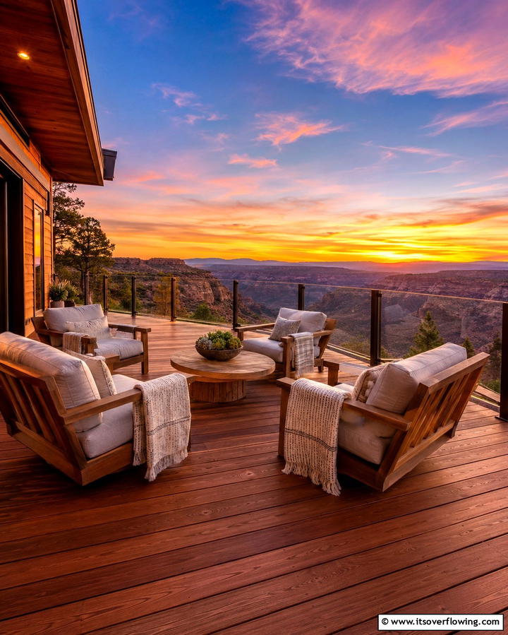 Sunset Viewing Platform Deck - 30 Platform Deck Ideas to Elevate Your Backyard Design