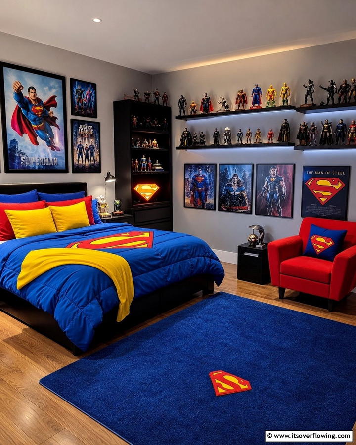 Superhero Themed Hideaway - 25 Man Cave Bedroom Ideas for the Ultimate Retreat