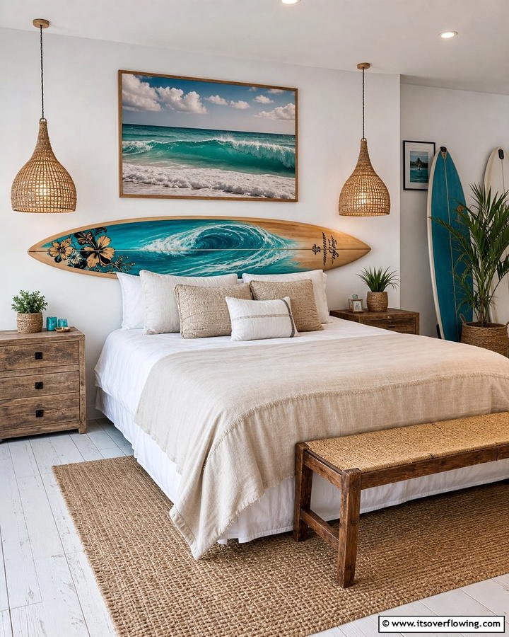 Surfboard Statement Pieces - 21 Beach Themed Bedroom Ideas for a Coastal Escape at Home