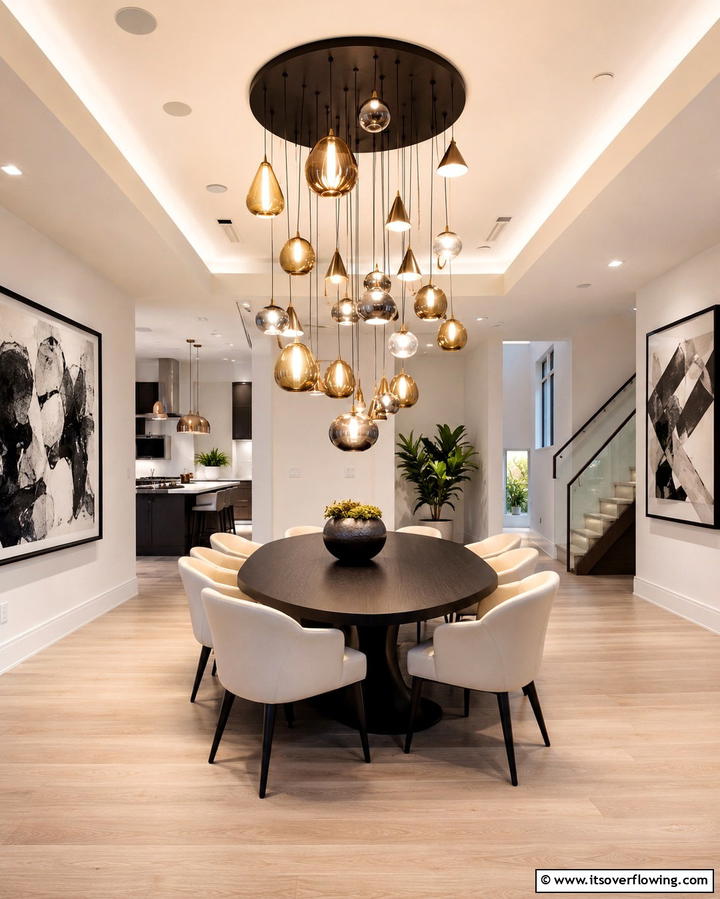 Suspended Pendant Clusters - 25 Drop Ceiling Lighting Ideas for Modern Homes