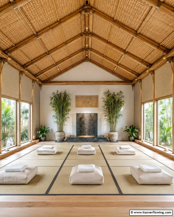 Sustainable Bamboo Ceiling Design - 30 Grand Cathedral Ceiling Ideas to Elevate Your Home’s Architecture