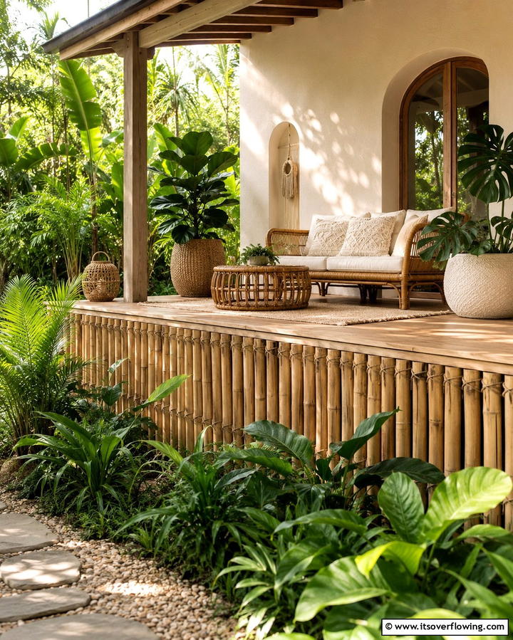 Sustainable Bamboo Design - 30 Stylish Deck Skirting Ideas to Elevate Outdoor Entertaining