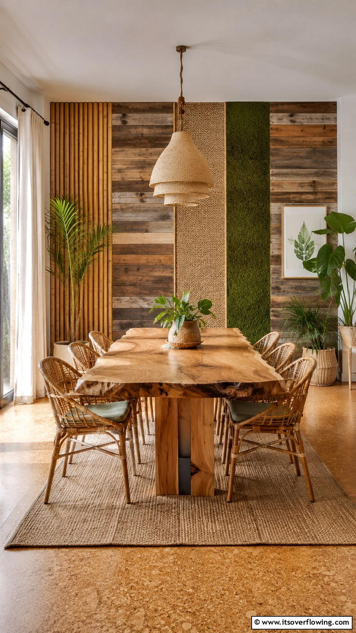 Sustainable Eco Friendly Materials - 30 Dining Room Accent Wall Ideas for Bold Style